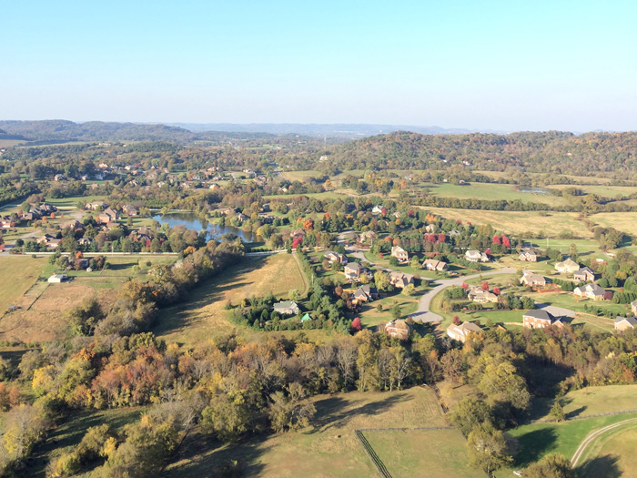 The view from a hot air balloon